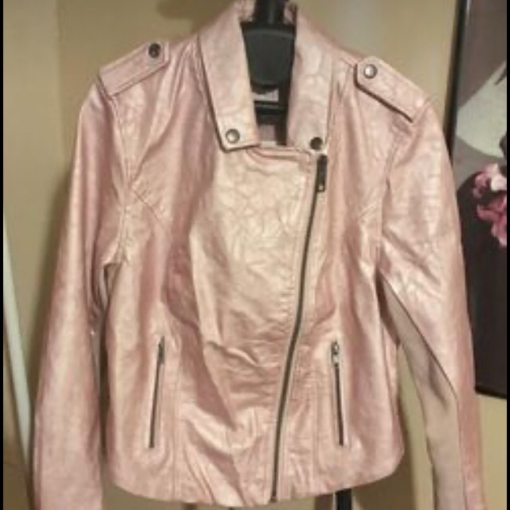 Torrid Pink Faux Leather Motorcycle Jacket-NWT; Size 00